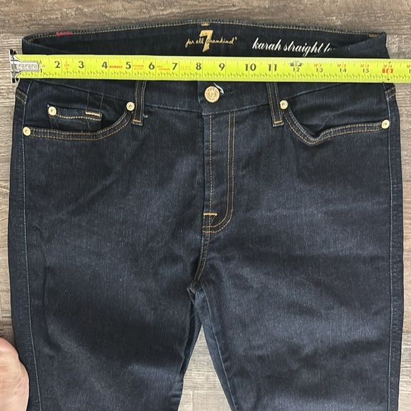 7 For All Mankind Karah Straight Leg Dark Wash Jeans 32 - Picture 3 of 9